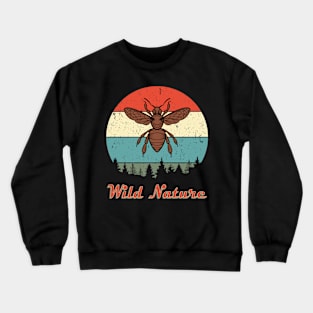 Wild Nature Wasp Brown Abstract Sunset Crewneck Sweatshirt